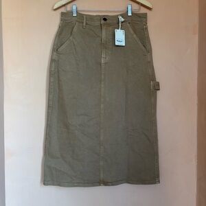 a.n.a Tan Midi Skirt